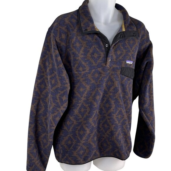 Patagonia Synchilla Mens M Aztec Snap Fleece Pullover Oversized Southwest Jacket - Picture 5 of 16